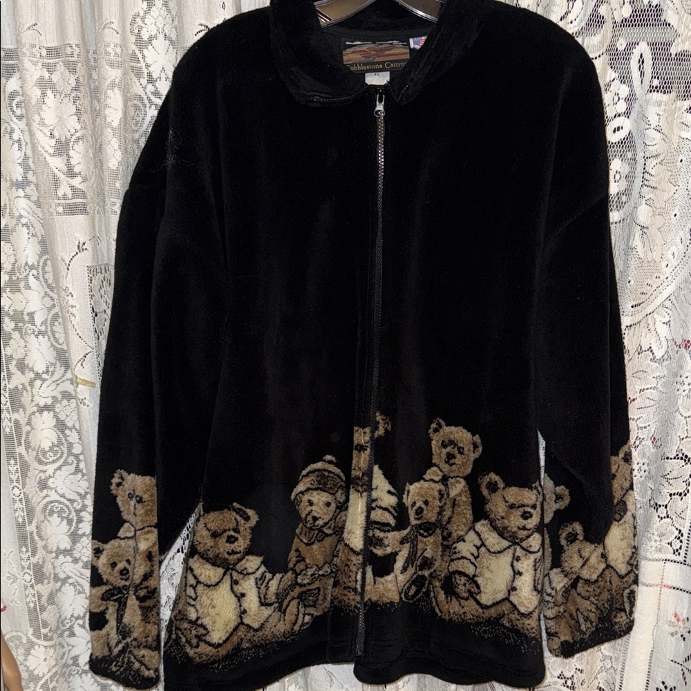 Vintage 90’s Black Teddy Bear Jacket